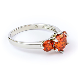 3 Stone Fire Opal Ring