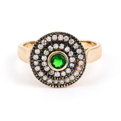 Emerald Ring with Rose Gold Vermeil