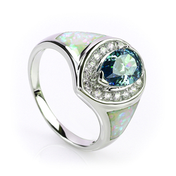 Beautiful Opal with Alexandrite Silver Ring