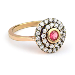 Ruby Gold Plated Silver Ring