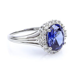 Oval Cut Tanzanite Silver Ring