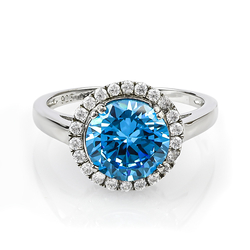 Blue Topaz Silver Ring