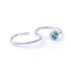 Doble Anillo Alejandrita Con Plata Solido