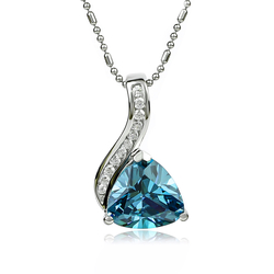 Alexandrite Trillion Cut Stone Pendant in Sterling Silver