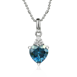 Colgante de Plata Corazón de Alejandrita Azul a Verde