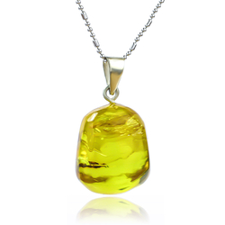 Genuine Amber Sterling Silver Pendant 25 mm x 17 mm