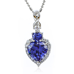 Tanzanite Pendant With 925 Silver Heart Shape