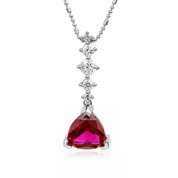 Red Ruby .925 Sterling Silver Pendant