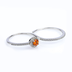 Double Fire Opal Ring With Solid Silver