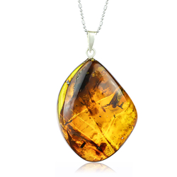 Amber from Chiapas Genuine Quality Pendant With Silver