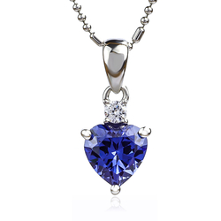 Beautiful Tanzanite Pendant 925 Silver Heart Shape