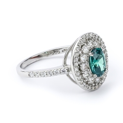 Anillo de Alejandrita Que Cambia de Color En Plata de Ley