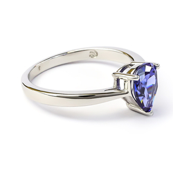 Engagement Ring in Silver with Tanzanite