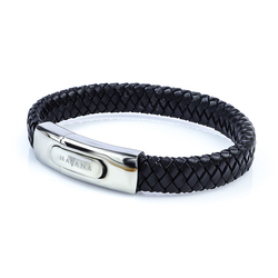 Leather and Stainless Steel Bracelet