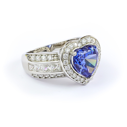 Heart Shape Cut Tanzanite Ring