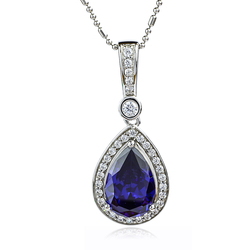 Pear Shape Tanzanite Pendant With 925 Sterling Silver