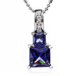 Tanzanite Pendant With 925 Silver Princess Cut