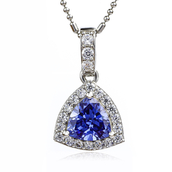 Tanzanite Pendant With 925 Silver Trillion Cut