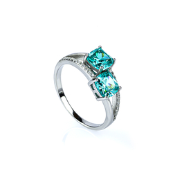 Anillo de Paraiba Con Dos Piedras