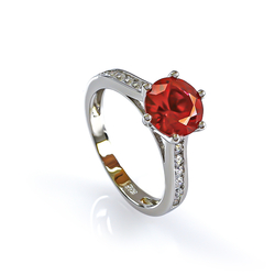 Hermoso Anillo Solitario con Rubi