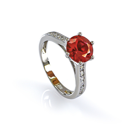 Beautiful Solitaire Ruby Ring with Zirconia Gemstone