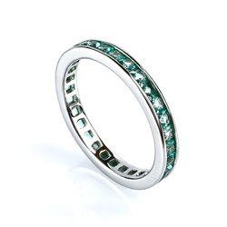 Sterling Silver Stackable Channel Paraiba Ring