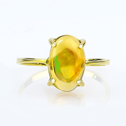 Anillo de Opalo Mexicano 14K Oro Amarillo