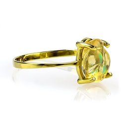 Anillo de Opalo Corte Natural Mexicano 14K Oro Amarillo