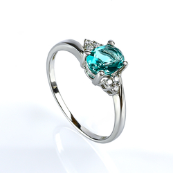 Oval Cut Paraiba Ring in .925 Sterling Silver
