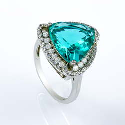 Large Paraiba Ring In Silver