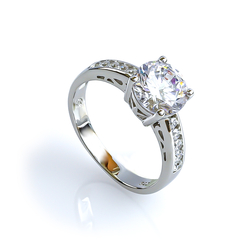 Engagement Silver Ring 14K Gold Plated