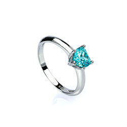 Paraiba Tourmaline Heart Shape Stone Ring