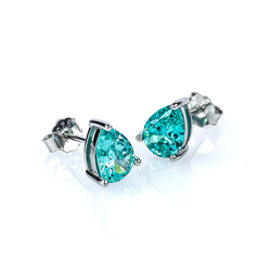 Aretes de Paraiba en Plata de Ley