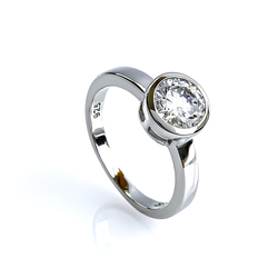 Engagement Silver Ring Solitaire