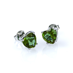 Heart Shape Zultanite Stud Earrings in.925 Silver