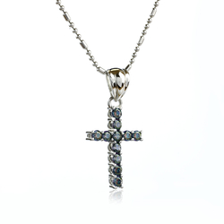 Mystic Topaz Stones Cross Silver Pendant