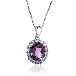 Silver Pendant with Color Change Alexandrite Gemstone