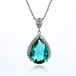 .925 Silver Pear Cut Paraiba Pendant