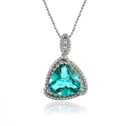 Trillion Cut Paraiba Pendant 925 Silver