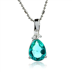 Pear Cut Paraiba Pendant Necklace 925 Silver