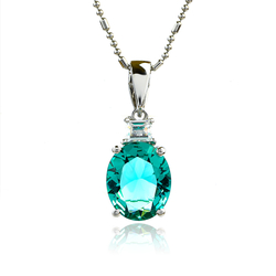 Oval Cut Paraiba .925 Silver Pendant