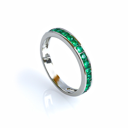 Beautiful Engagement Ring Decorated with Emerald