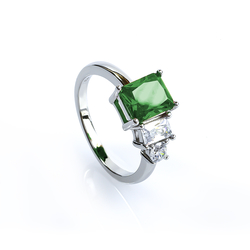 Emerald Three Stone Ring