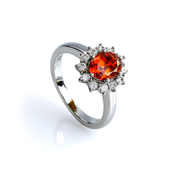 Sterling Silver Fire Cherry Opal Ring