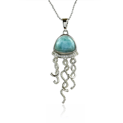 Dije de Medusa Larimar Genuina Con Plata de Ley