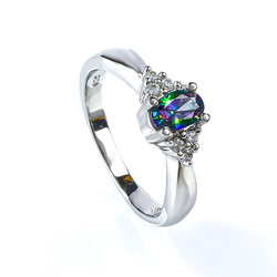 Mystic Topaz Ring Crafted in 925 Sterling Silver