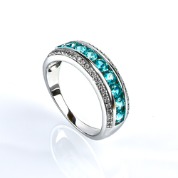 Sterling Silver Stackable Ring with Paraiba
