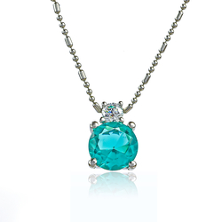 .925 Silver Solitaire Paraiba Pendant