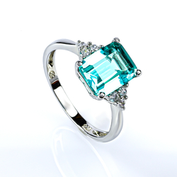 Emerald Cut Paraiba .925 Silver Ring