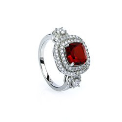 Red Ruby Sterling Silver Ring